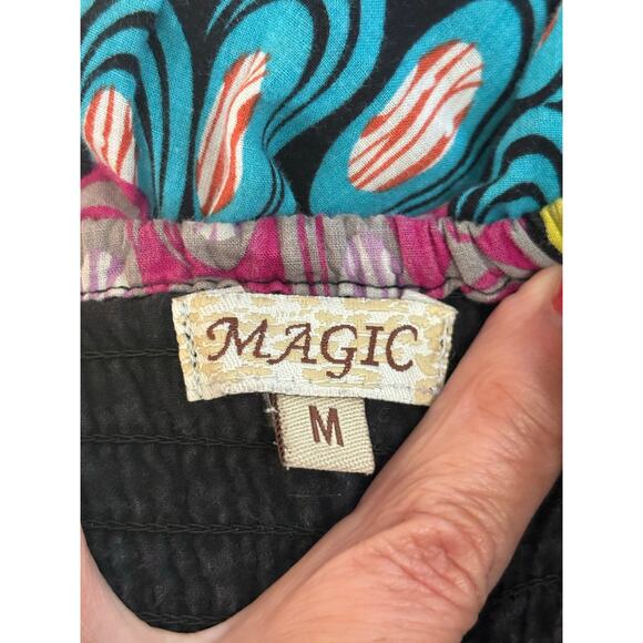 Magic maxidress, black/pink/teal, bohemian, gypsy, hippie, tropical, festival - Picture 5 of 6